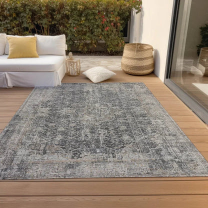 Scarlune Gray Washable Indoor - Outdoor Rug - LOOMLAN - LOOMLAN Rugs - Outdoor Rugs