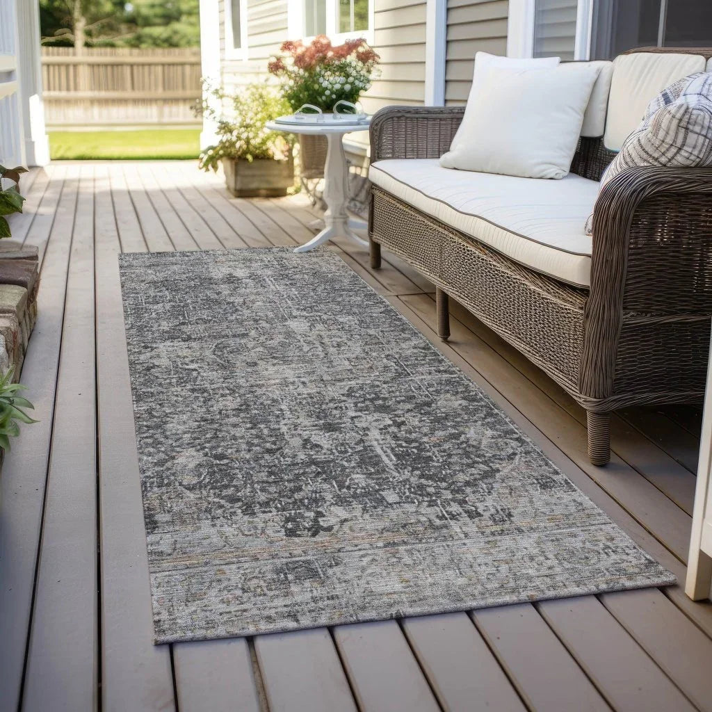 Scarlune Gray Washable Indoor - Outdoor Rug - LOOMLAN - LOOMLAN Rugs - Outdoor Rugs