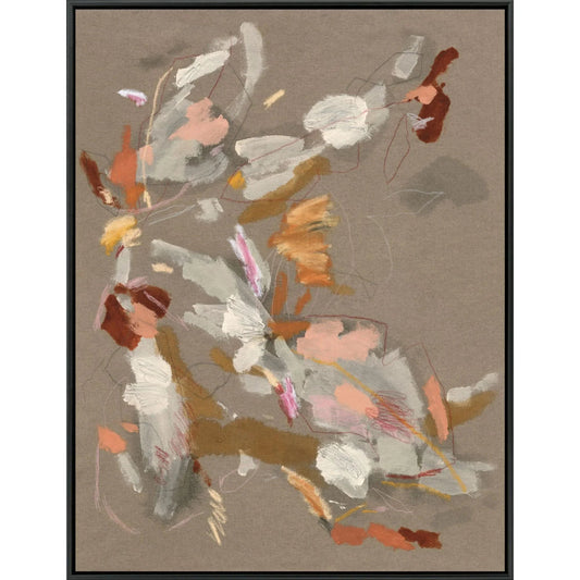Scatter Wood Frame Beige Canvas Art