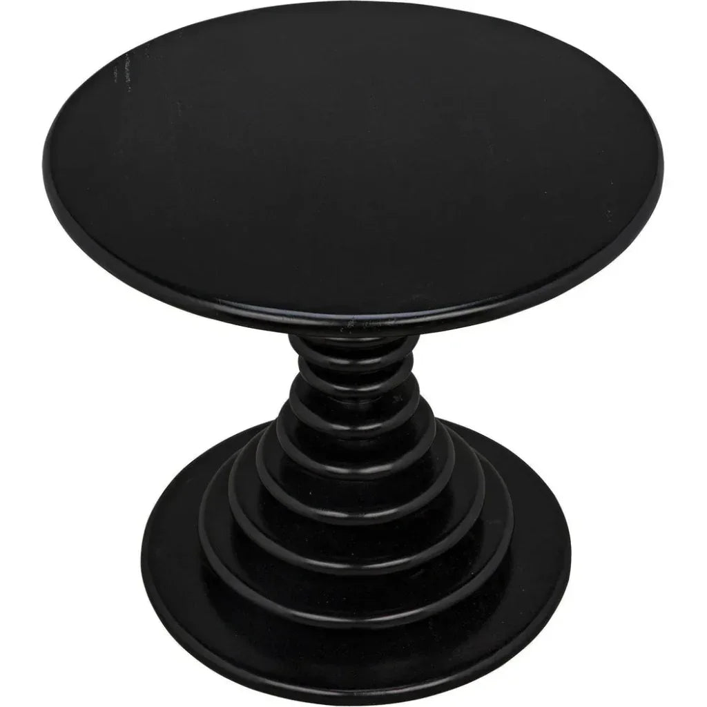 Scheiben Wood Black Round Side Table - LOOMLAN - Noir - Side Tables