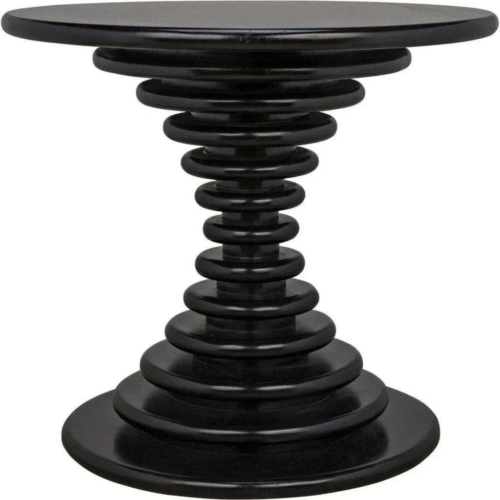 Scheiben Wood Black Round Side Table - LOOMLAN - Noir - Side Tables
