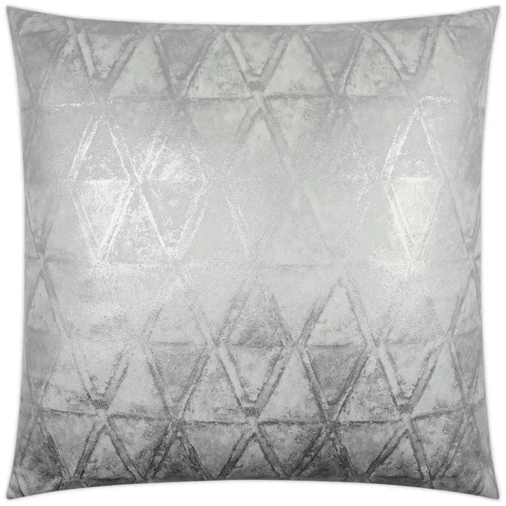Scheme White Glam Silver White Large Throw Pillow - LOOMLAN - D.V. Kap - Throw Pillows