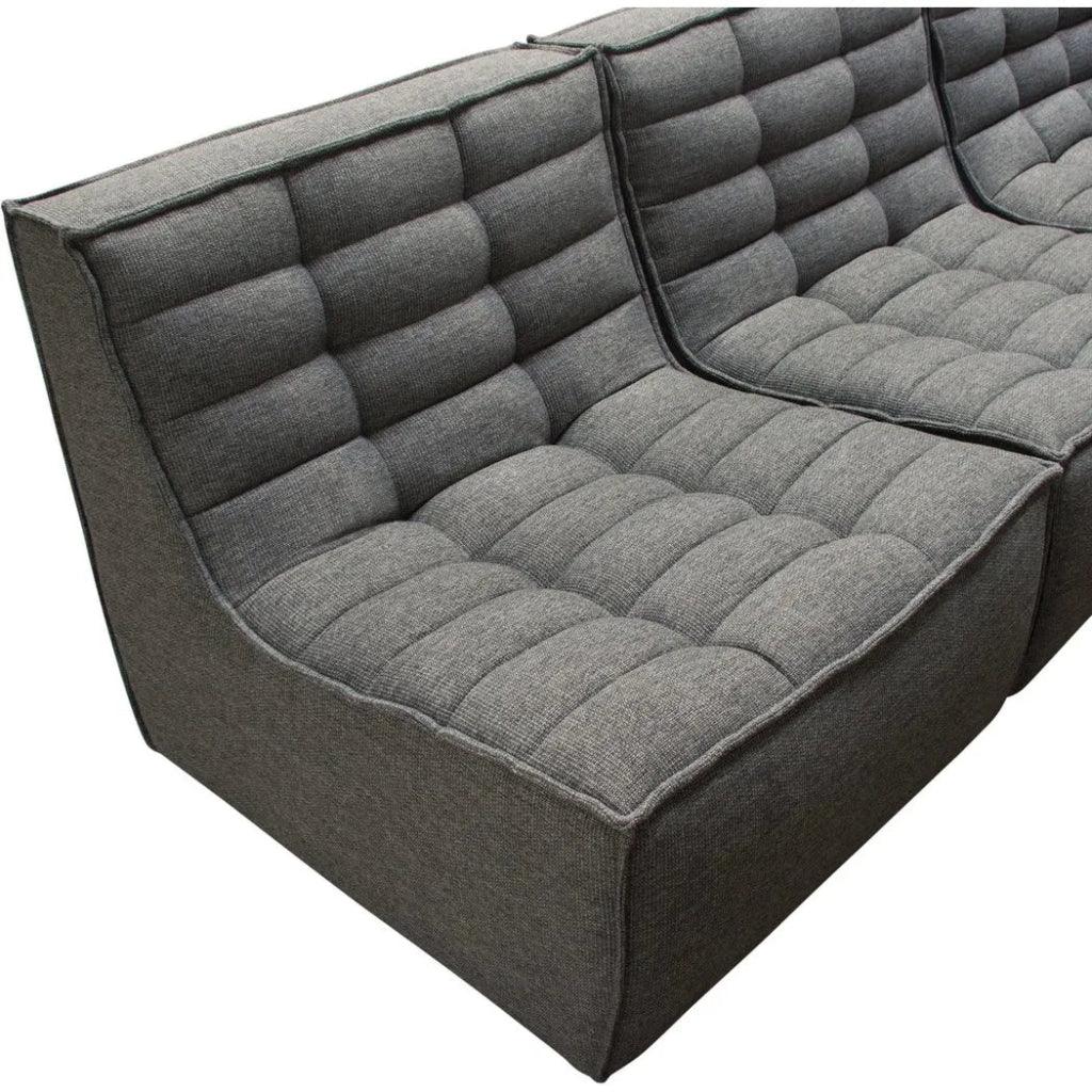 Scooped Seat Armless Chair in Grey Fabric-Modular Components-Diamond Sofa-LOOMLAN