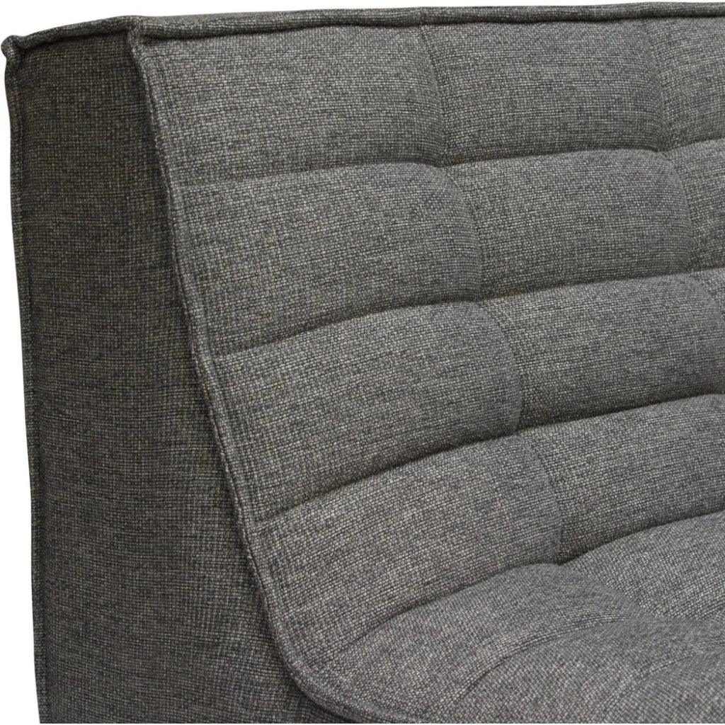 Scooped Seat Armless Chair in Grey Fabric-Modular Components-Diamond Sofa-LOOMLAN