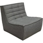 Scooped Seat Armless Chair in Grey Fabric-Modular Components-Diamond Sofa-LOOMLAN
