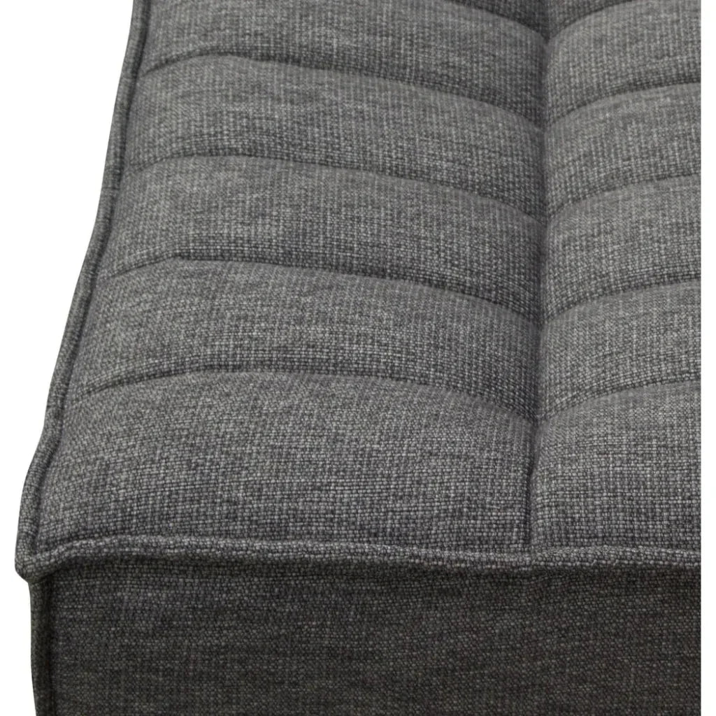 Scooped Seat Ottoman Grey Fabric-Modular Components-Diamond Sofa-LOOMLAN