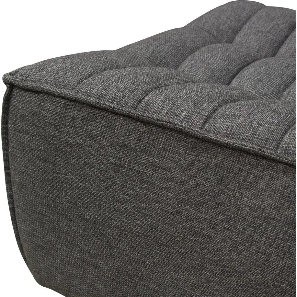 Scooped Seat Ottoman Grey Fabric-Modular Components-Diamond Sofa-LOOMLAN