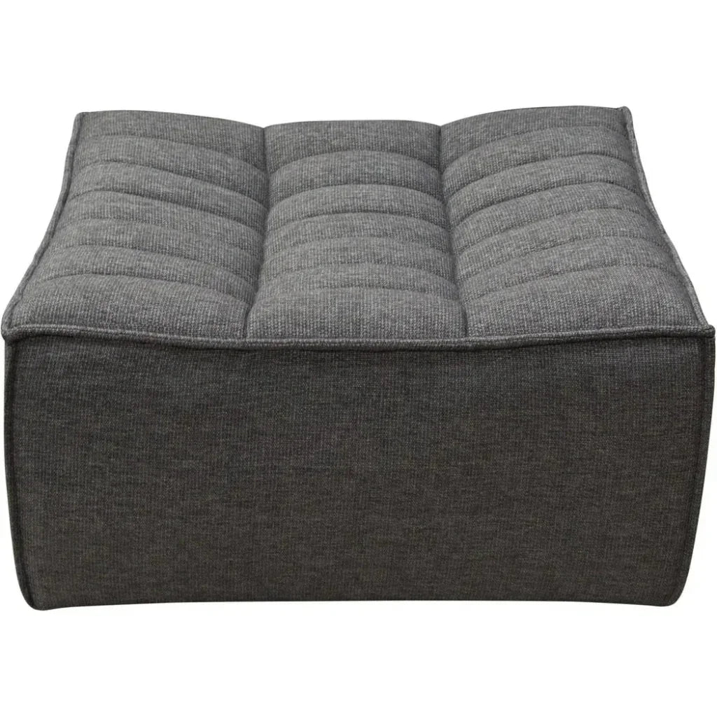 Scooped Seat Ottoman Grey Fabric-Modular Components-Diamond Sofa-LOOMLAN