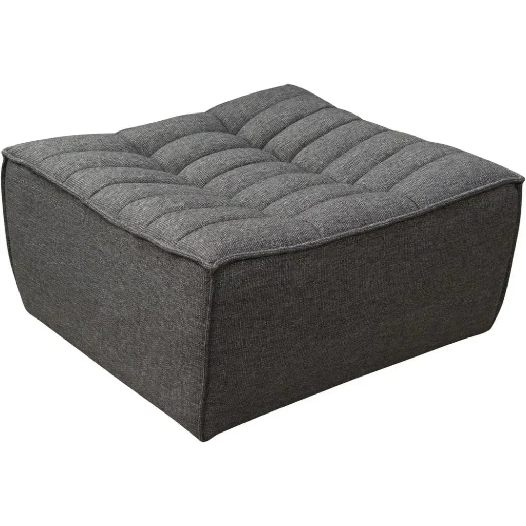 Scooped Seat Ottoman Grey Fabric-Modular Components-Diamond Sofa-LOOMLAN