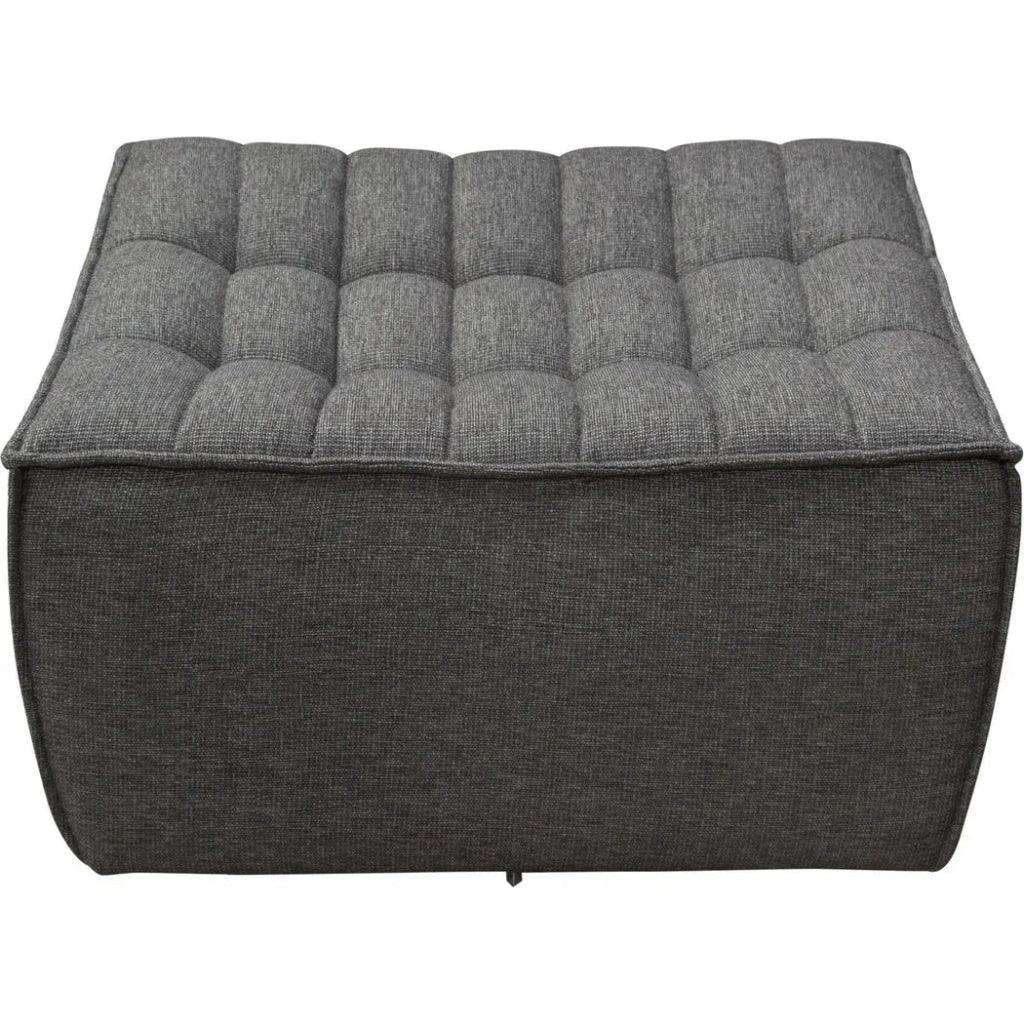 Scooped Seat Ottoman Grey Fabric-Modular Components-Diamond Sofa-LOOMLAN