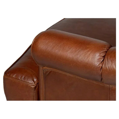 Scoth Swivel Club Chair In Distilled Leather - LOOMLAN - Sarreid - Club Chairs