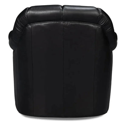 Scoth Wood and Leather Black Swivel Arm - LOOMLAN - Sarreid - Club Chairs