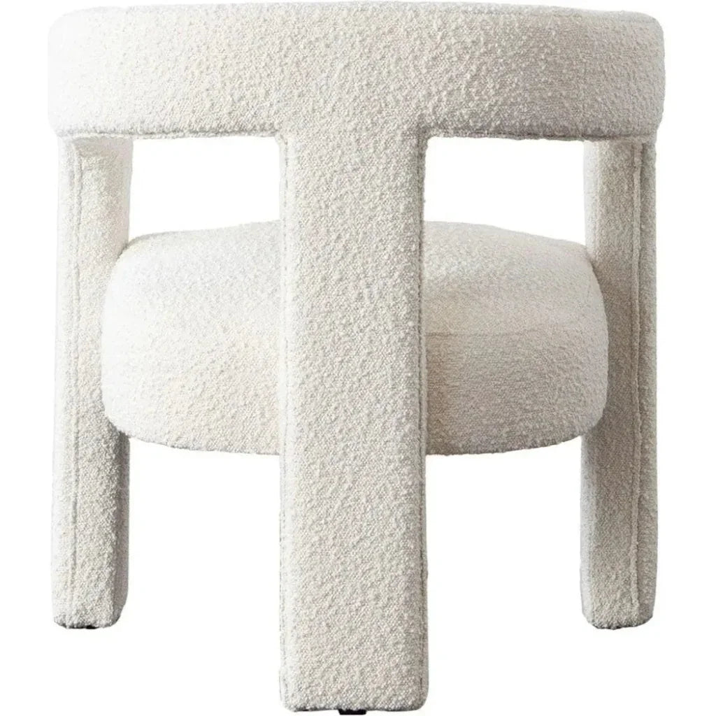 Scout Accent Chair in Ivory Boucle Fabric - LOOMLAN - Diamond Sofa - Accent Chairs