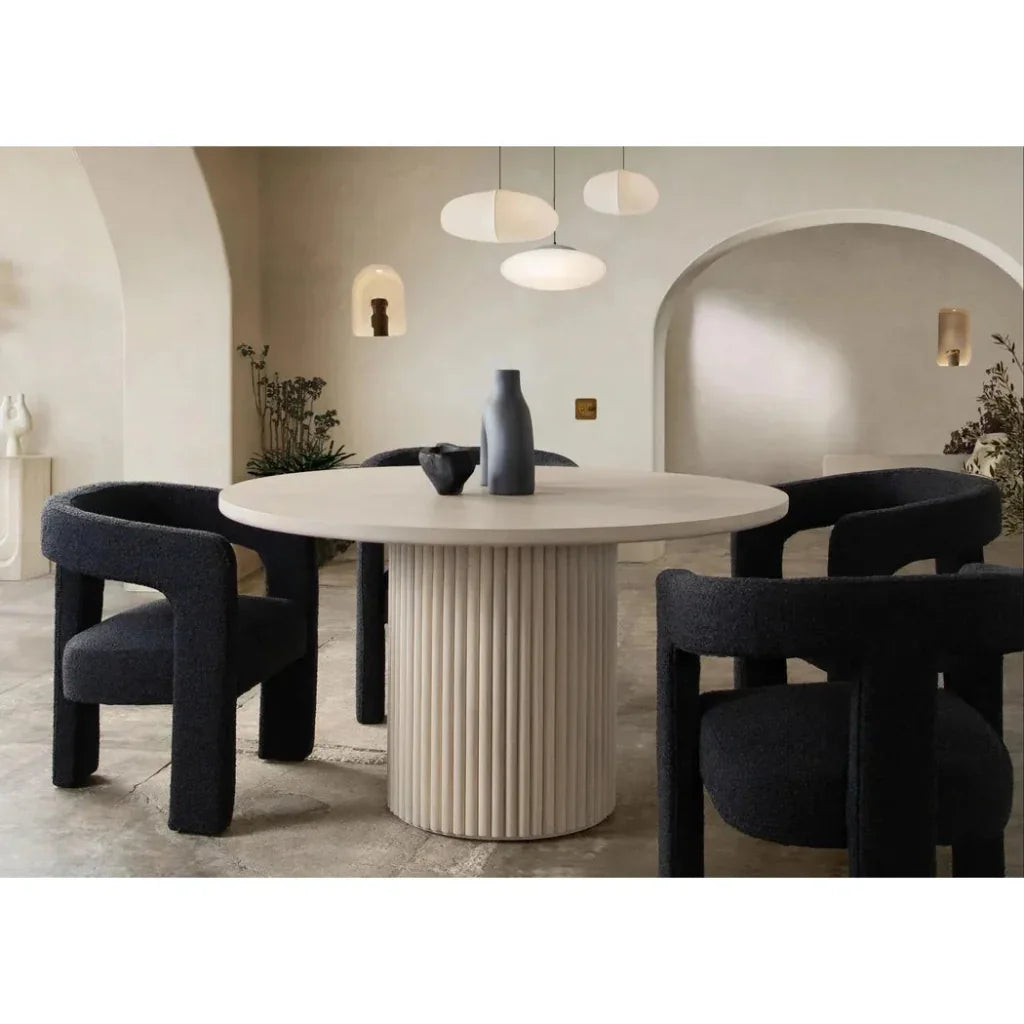 Scout Black Boucle Dining/Accent Arm Chair - LOOMLAN - Diamond Sofa - Accent Chairs