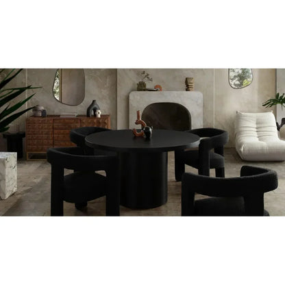 Scout Black Boucle Dining/Accent Arm Chair - LOOMLAN - Diamond Sofa - Accent Chairs