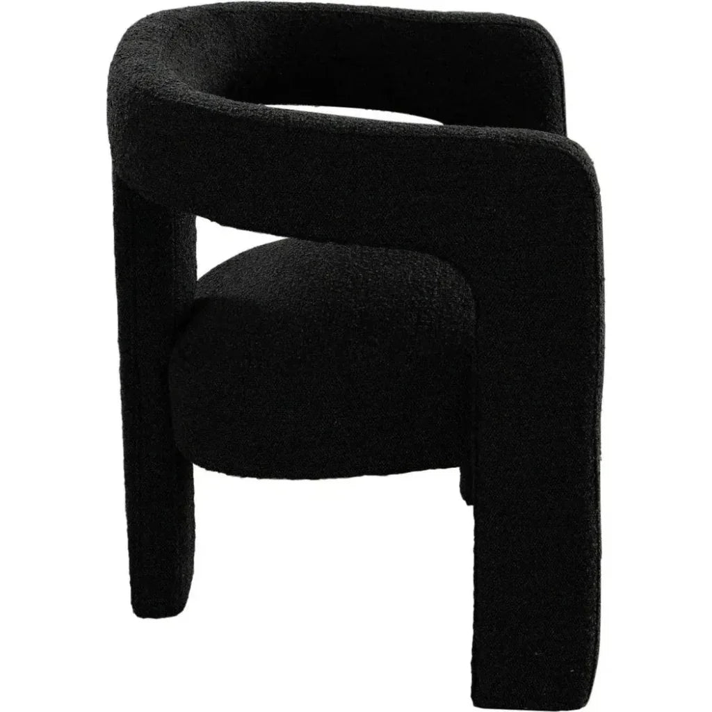 Scout Black Boucle Dining/Accent Arm Chair - LOOMLAN - Diamond Sofa - Accent Chairs
