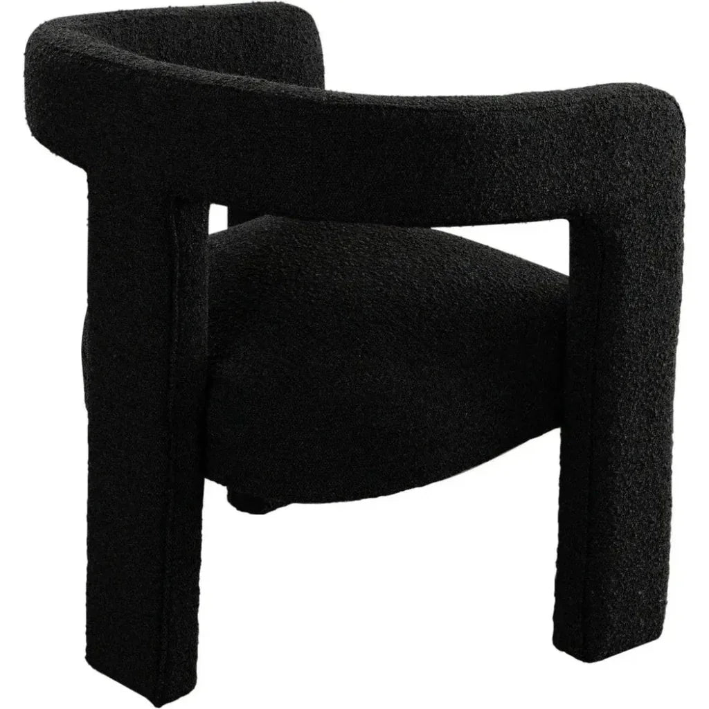 Scout Black Boucle Dining/Accent Arm Chair - LOOMLAN - Diamond Sofa - Accent Chairs