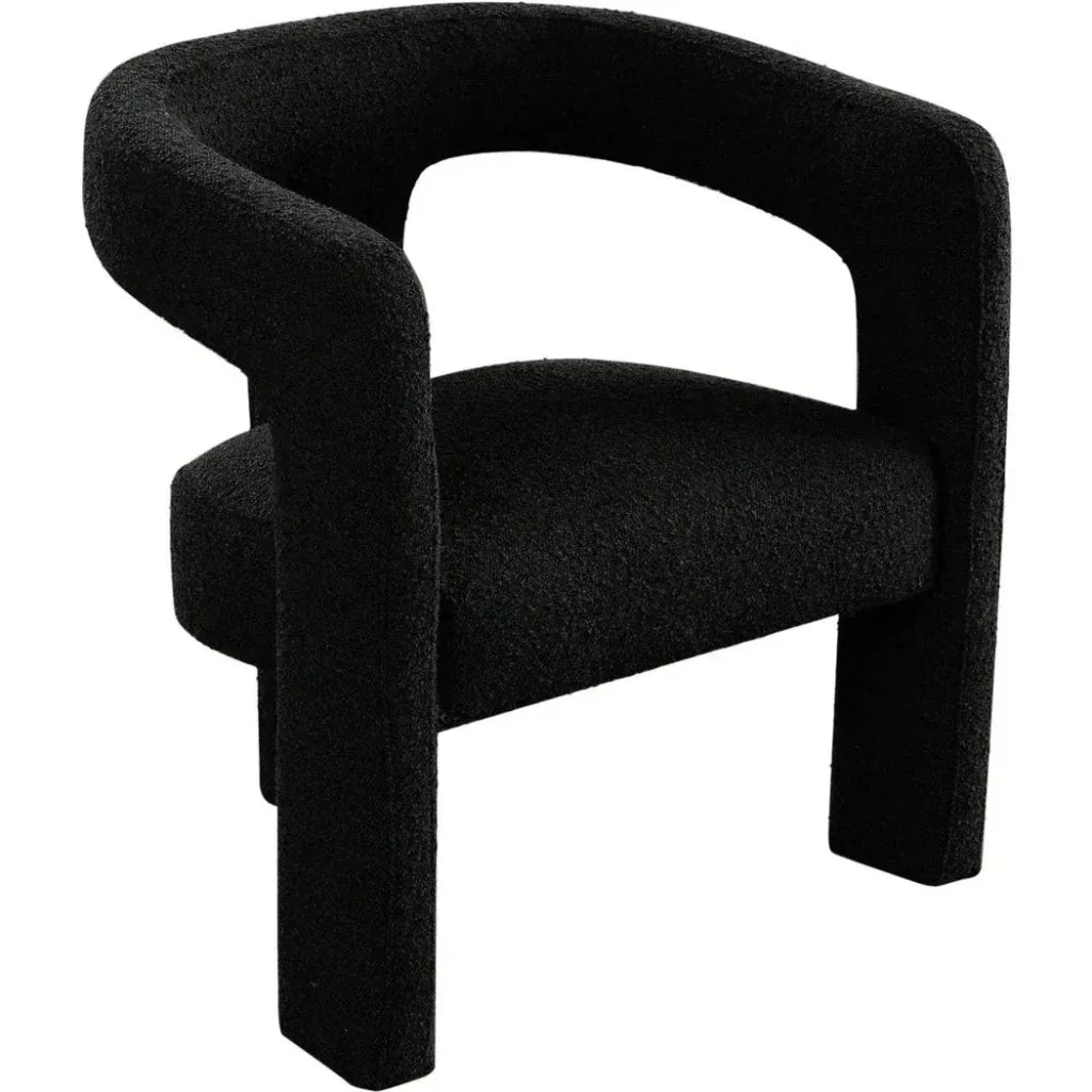 Scout Black Boucle Dining/Accent Arm Chair - LOOMLAN - Diamond Sofa - Accent Chairs