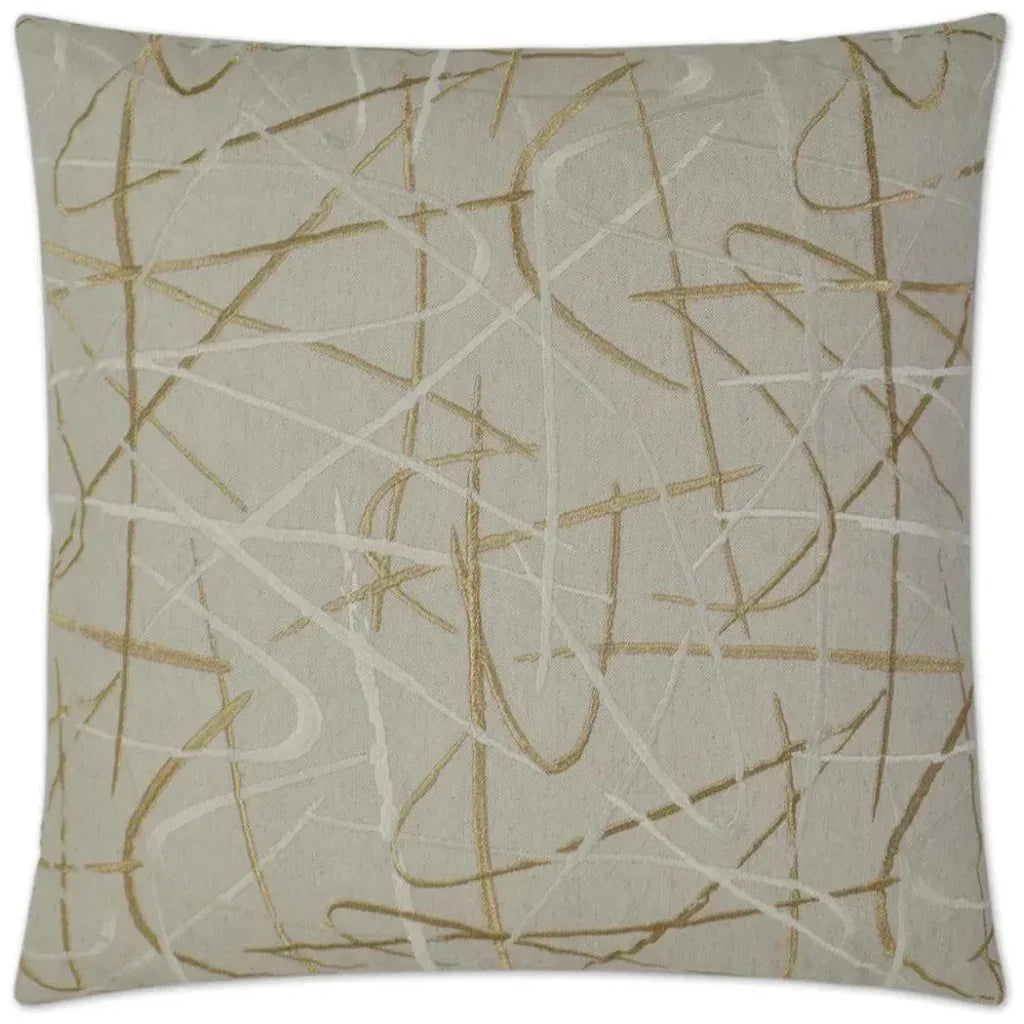 Scribble Gold Throw Pillow With Insert - LOOMLAN - D.V. Kap - Throw Pillows