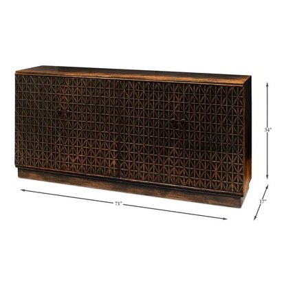 Scrubboard Front Sideboard Ebony - LOOMLAN - Sarreid - Sideboards