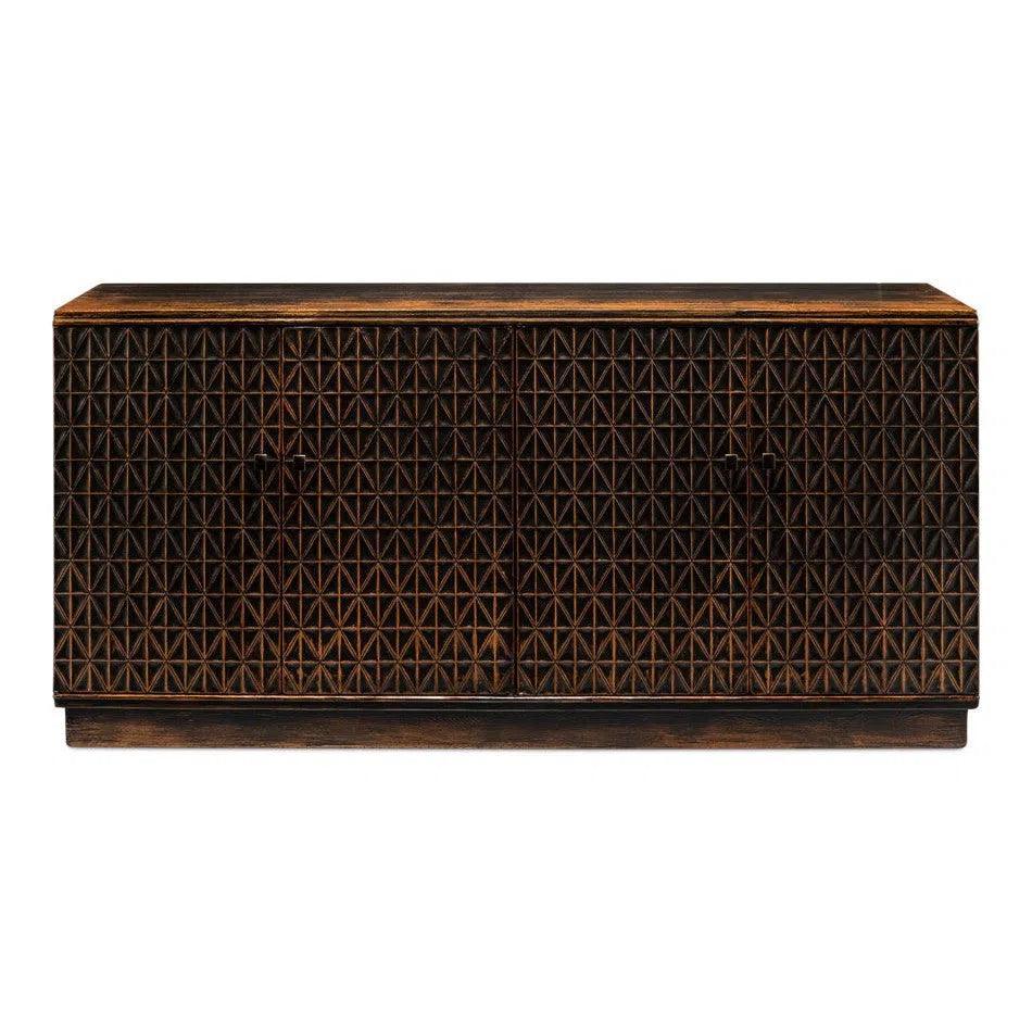 Scrubboard Front Sideboard Ebony - LOOMLAN - Sarreid - Sideboards