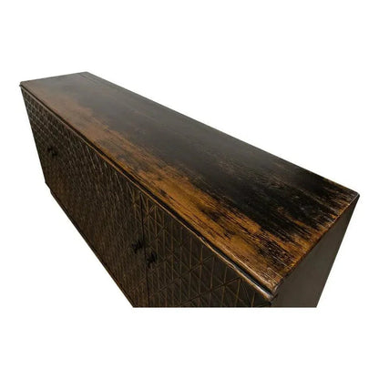 Scrubboard Front Sideboard Ebony - LOOMLAN - Sarreid - Sideboards