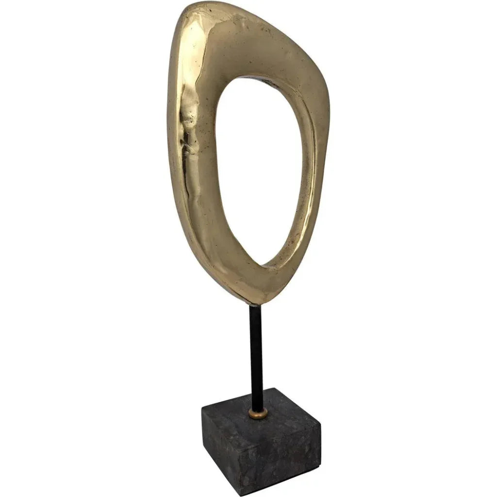 Sculpture A with Metal Alloy and Marble Base - LOOMLAN - Noir - Statues & Sculptures