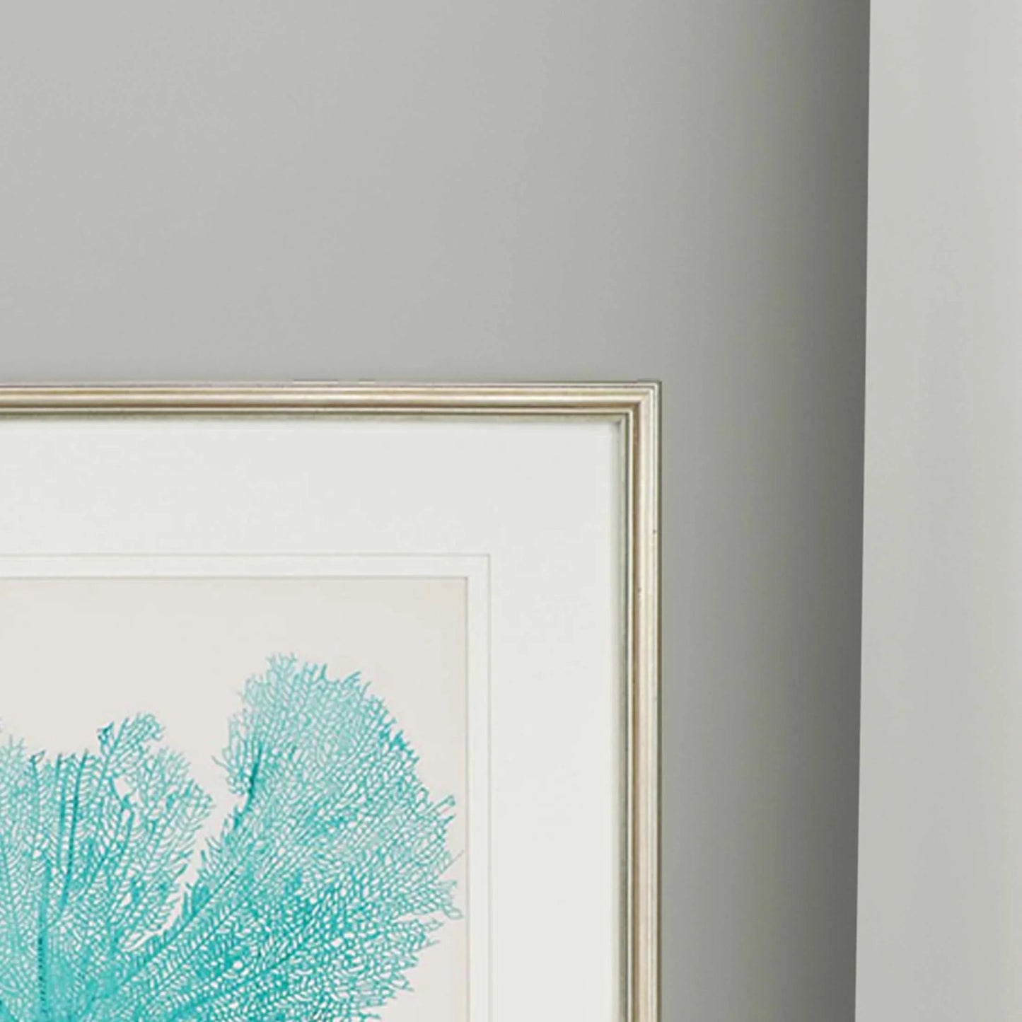 Sea Fan II Wood Blue Framed Wall Art 3PC