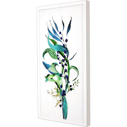 Sea Life Wood Blue Framed Wall Art