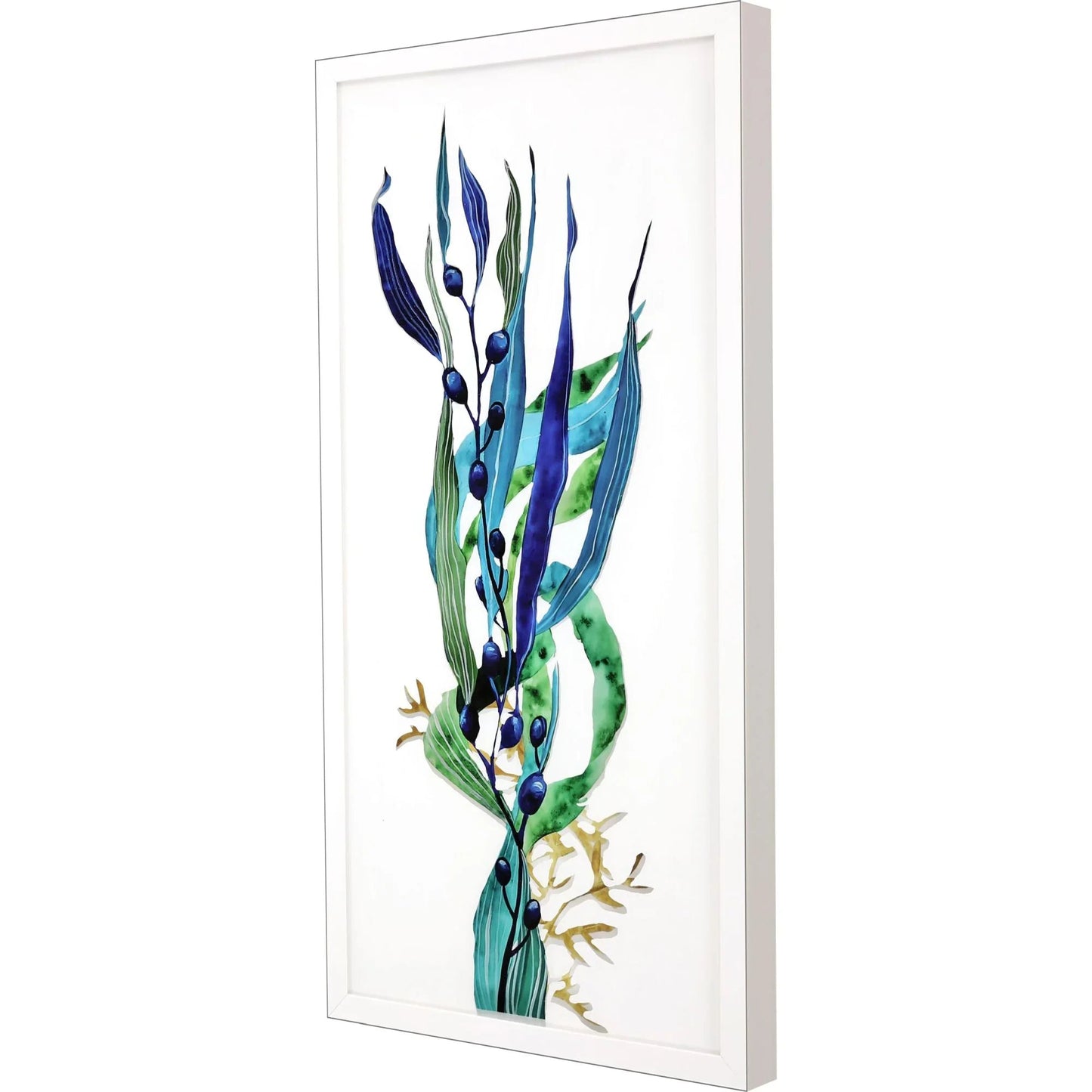 Sea Life Wood Blue Framed Wall Art