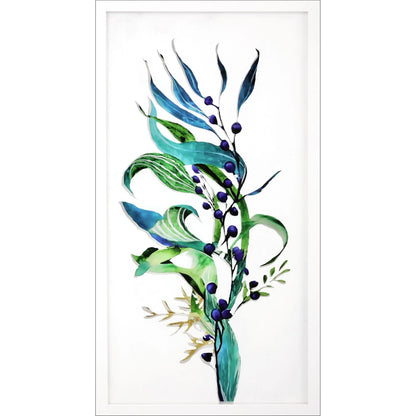 Sea Life Wood Blue Framed Wall Art