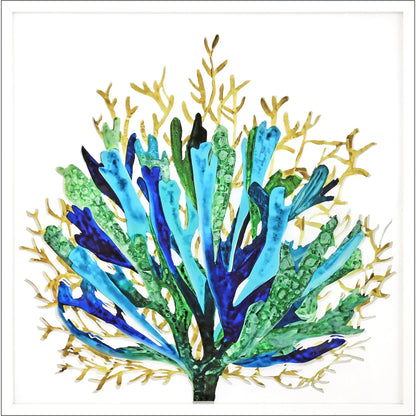 Sea Life Wood Blue Framed Wall Art