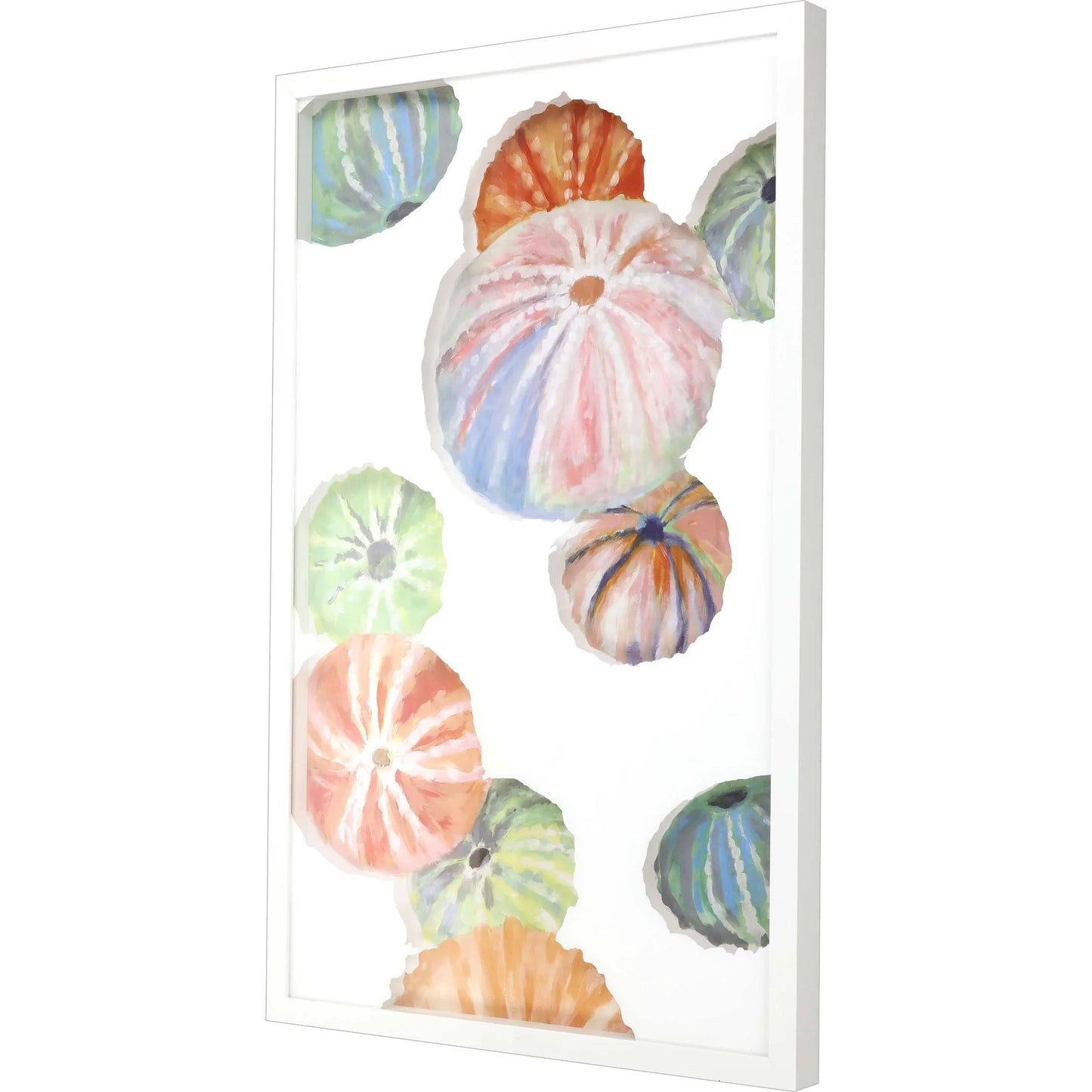 Sea Urchin I Wood Blue Framed Wall Art