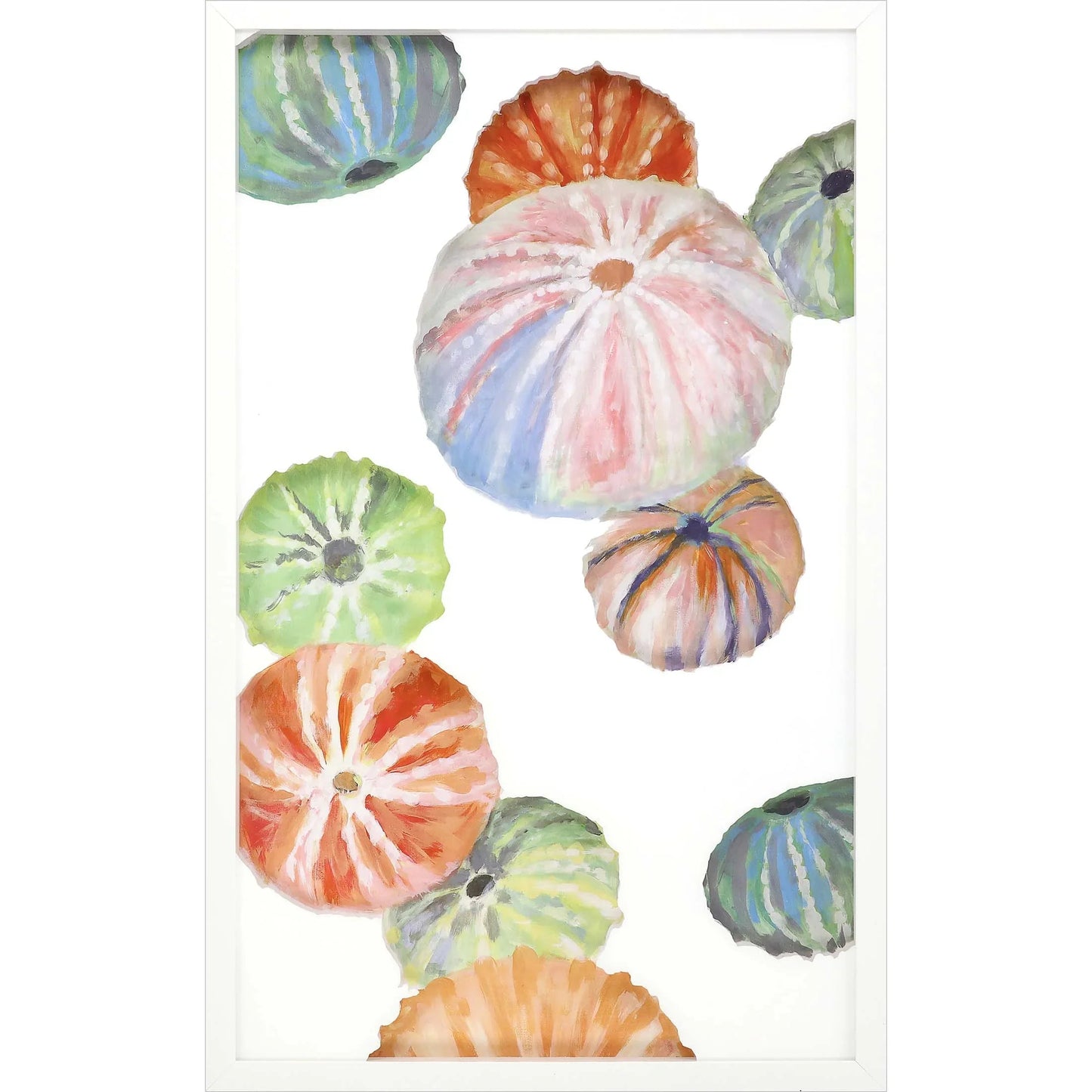 Sea Urchin I Wood Blue Framed Wall Art