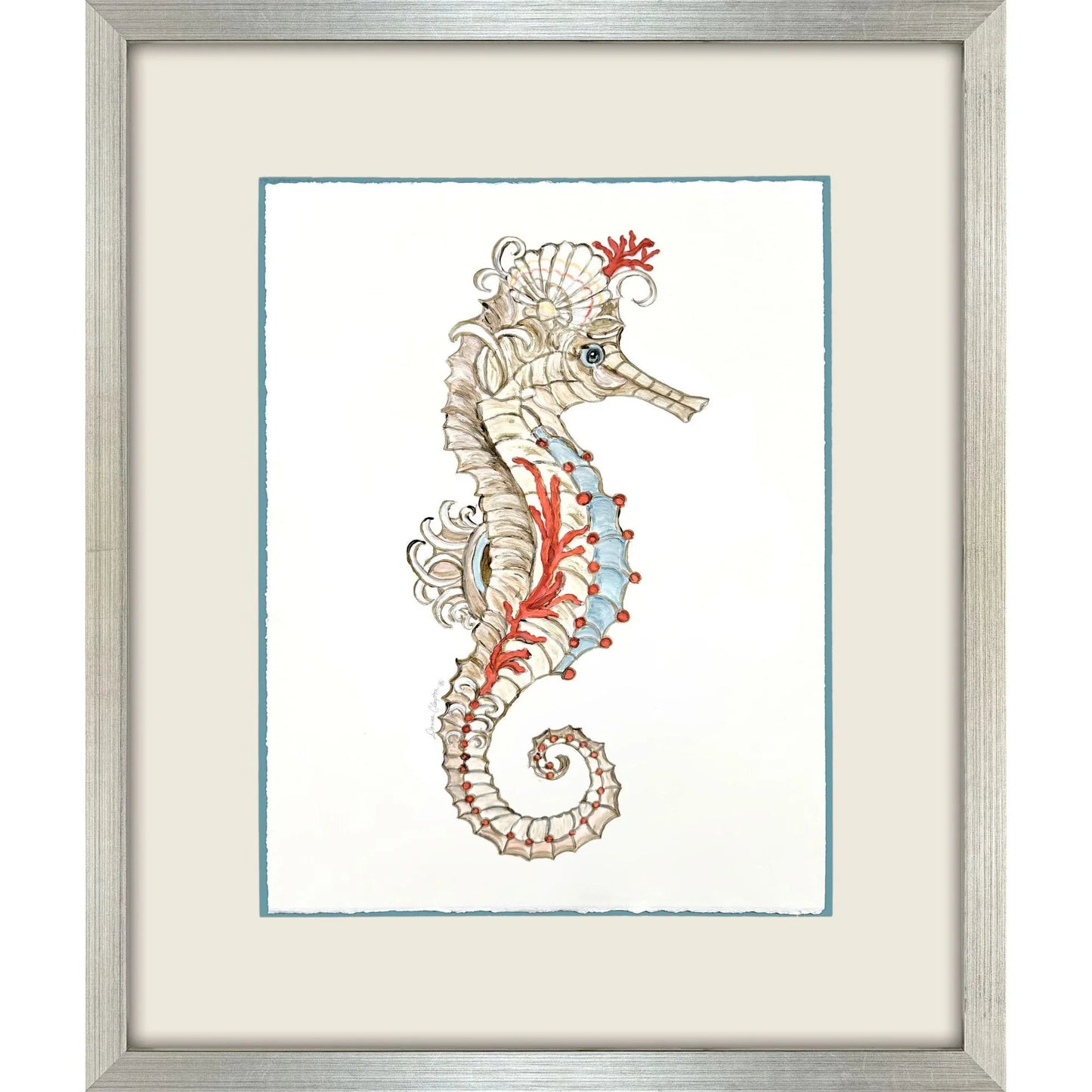 Seahorse Celebration Wood Framed Wall Art
