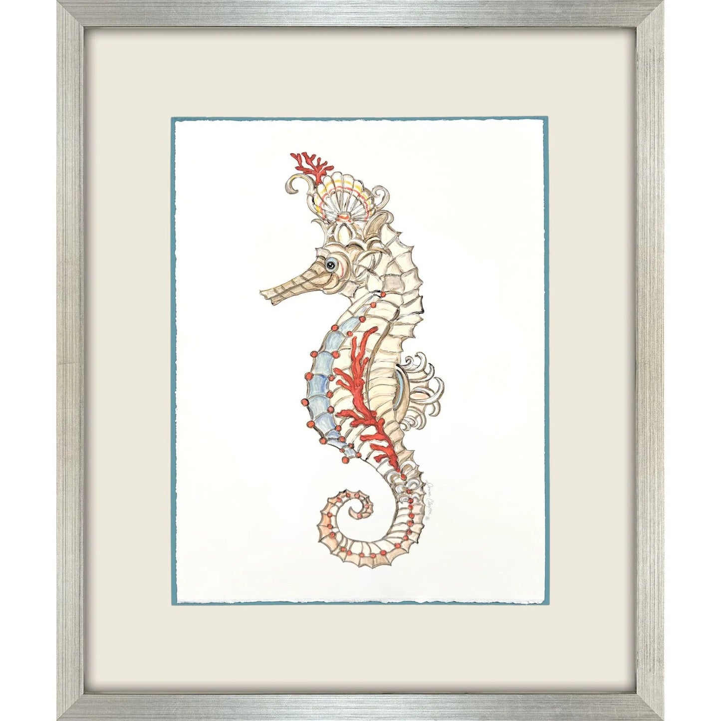 Seahorse Celebration Wood Framed Wall Art