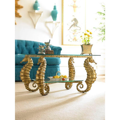 Seahorse Style Aluminum Framed Gold Coffee Table - LOOMLAN - Chelsea House - Coffee Tables