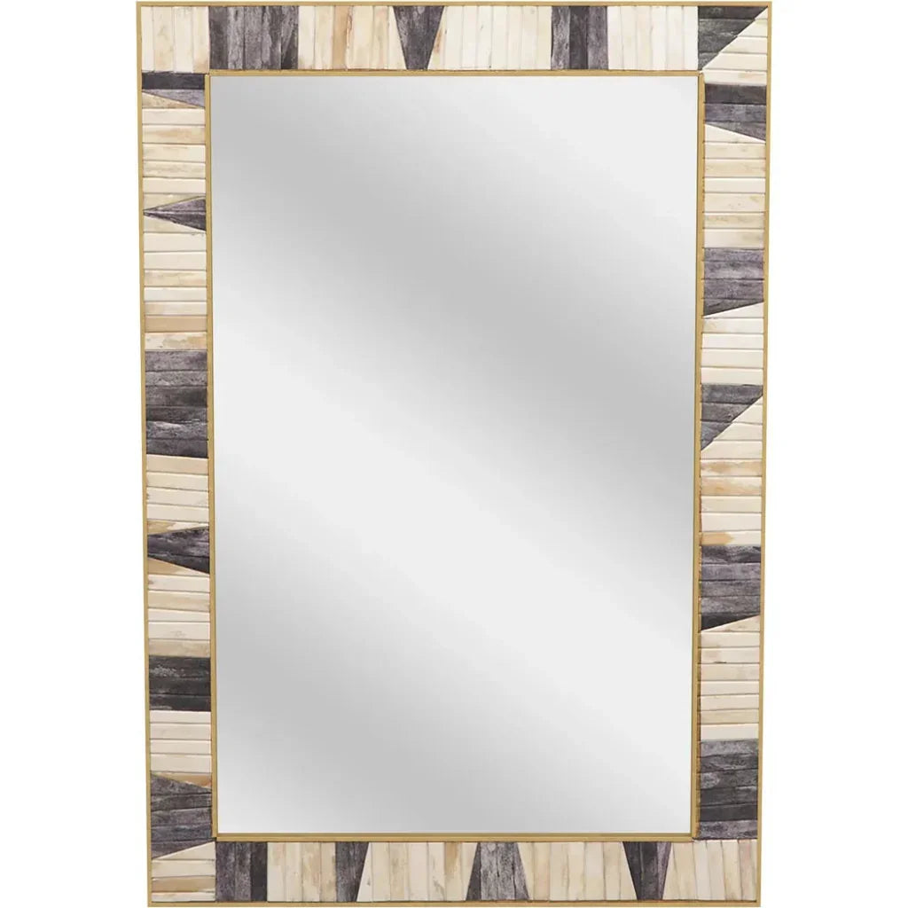 Season Bone and Resin Vertical Wall Mirror - LOOMLAN - Bassett Mirror - Wall Mirrors