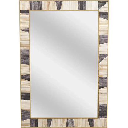 Season Bone and Resin Vertical Wall Mirror - LOOMLAN - Bassett Mirror - Wall Mirrors