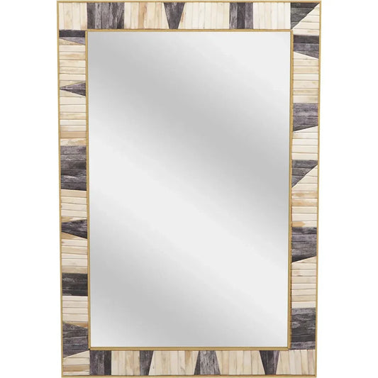 Season Bone and Resin Vertical Wall Mirror - LOOMLAN - Bassett Mirror - Wall Mirrors