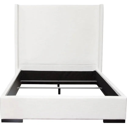 Seattle White Linen Bed Frame - LOOMLAN - Diamond Sofa - Beds