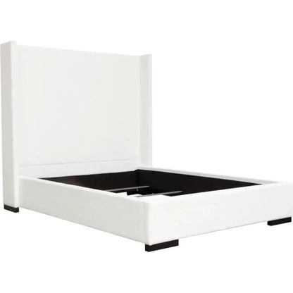 Seattle White Linen Bed Frame - LOOMLAN - Diamond Sofa - Beds