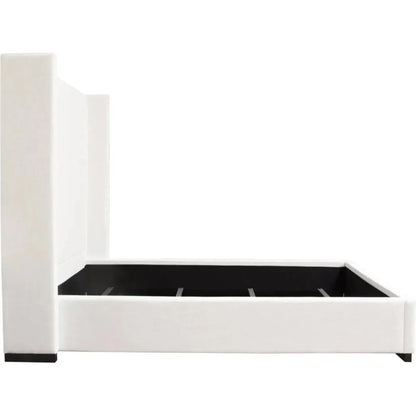Seattle White Linen Bed Frame - LOOMLAN - Diamond Sofa - Beds