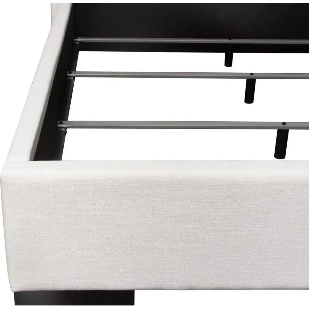Seattle White Linen Bed Frame - LOOMLAN - Diamond Sofa - Beds