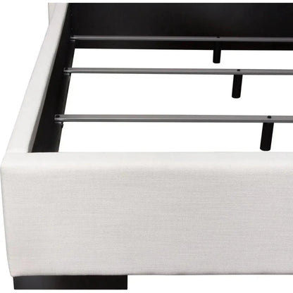 Seattle White Linen Bed Frame - LOOMLAN - Diamond Sofa - Beds