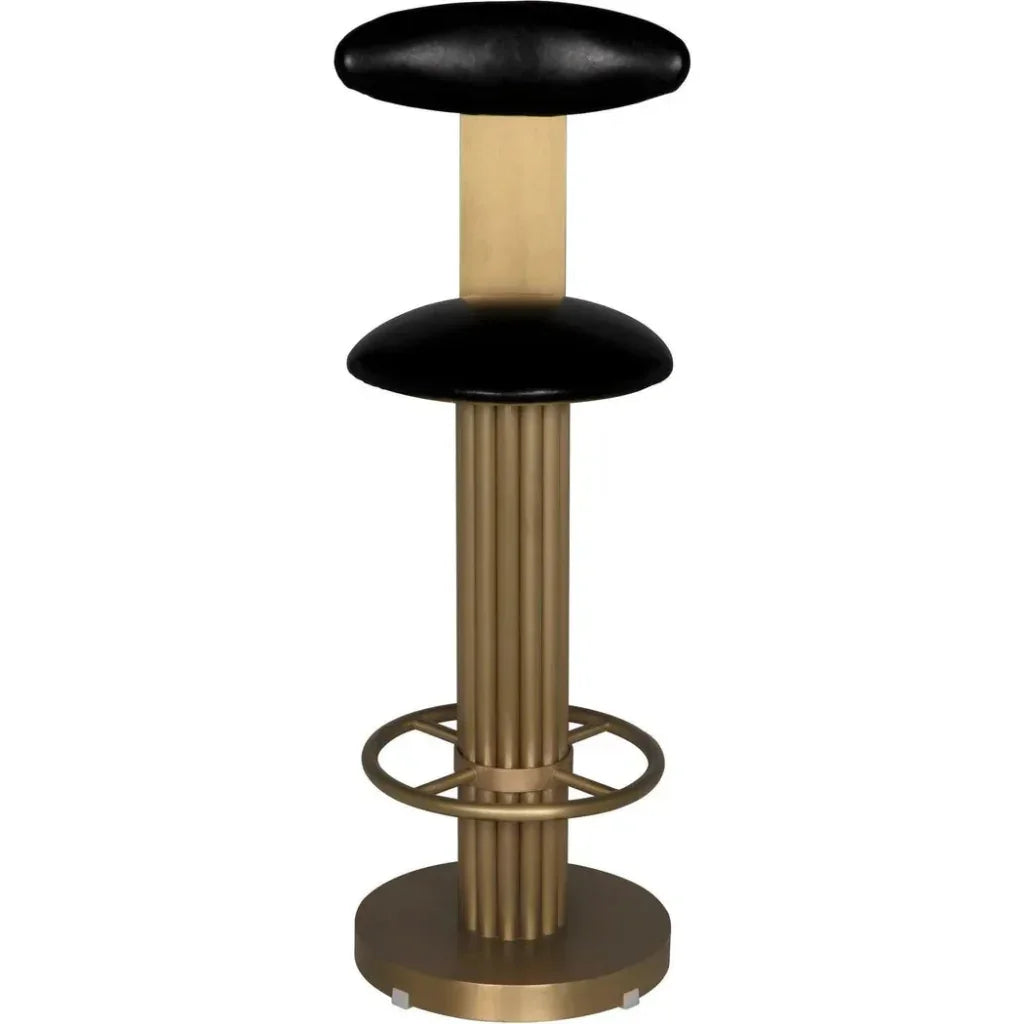 Sedes Bar Stool, Steel with Brass Finish - LOOMLAN - Noir - Bar Stools