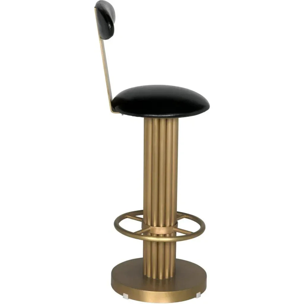 Sedes Bar Stool, Steel with Brass Finish - LOOMLAN - Noir - Bar Stools