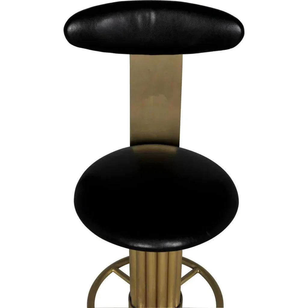 Sedes Bar Stool, Steel with Brass Finish - LOOMLAN - Noir - Bar Stools