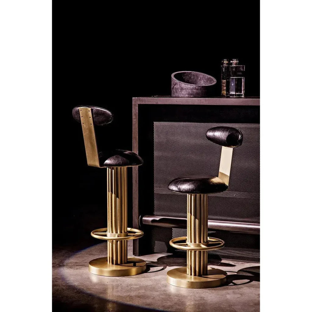 Sedes Steel Counter Stool with Brass Finish - LOOMLAN - Noir - Counter Stools