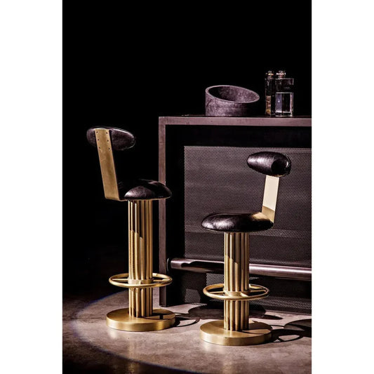 Sedes Steel Counter Stool with Brass Finish - LOOMLAN - Noir - Counter Stools